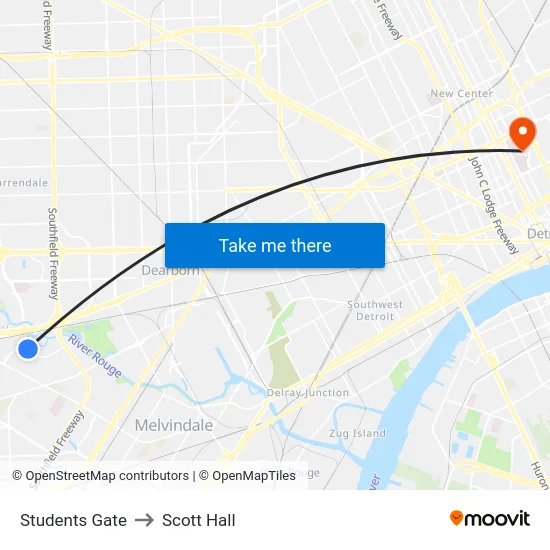 Students Gate to Scott Hall map