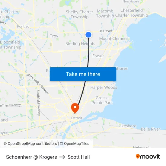 Schoenherr @ Krogers to Scott Hall map