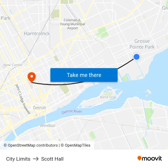 City Limits to Scott Hall map