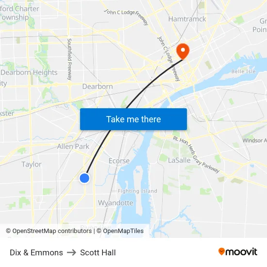 Dix & Emmons to Scott Hall map