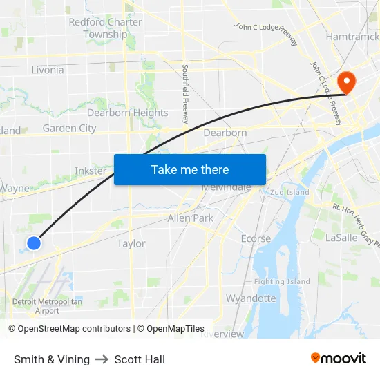 Smith & Vining to Scott Hall map