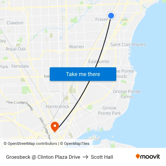 Groesbeck @ Clinton Plaza Drive to Scott Hall map
