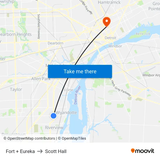 Fort & Eureka to Scott Hall map