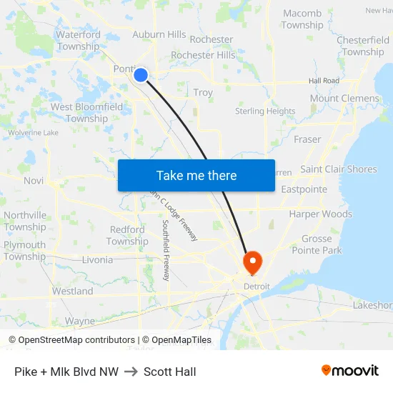 Pike & Mlk Boulevard NW to Scott Hall map