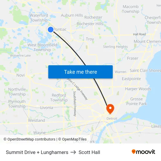 Summit Drive + Lunghamers to Scott Hall map