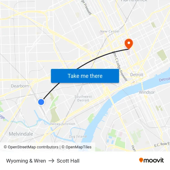 Wyoming & Wren to Scott Hall map