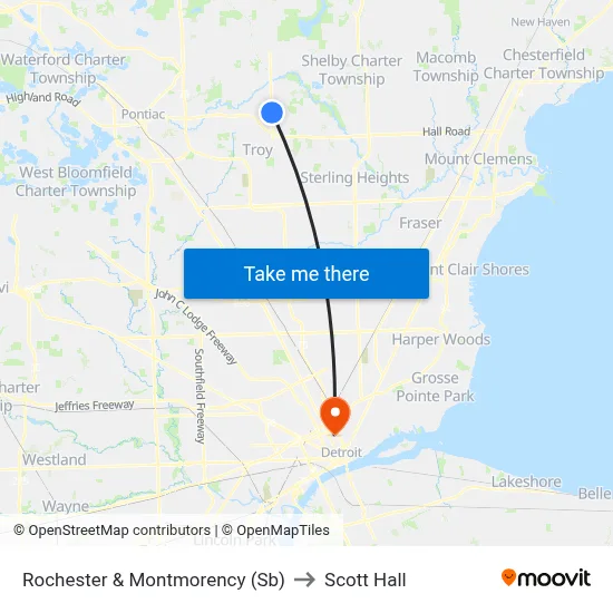 Rochester & Montmorency (Sb) to Scott Hall map