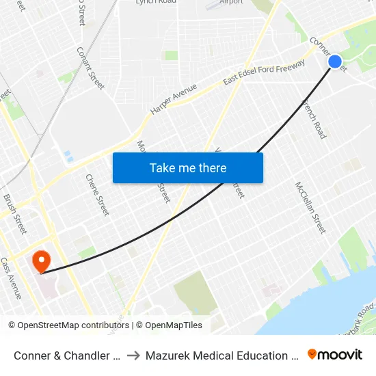 Conner & Chandler Park Dr to Mazurek Medical Education Commons map