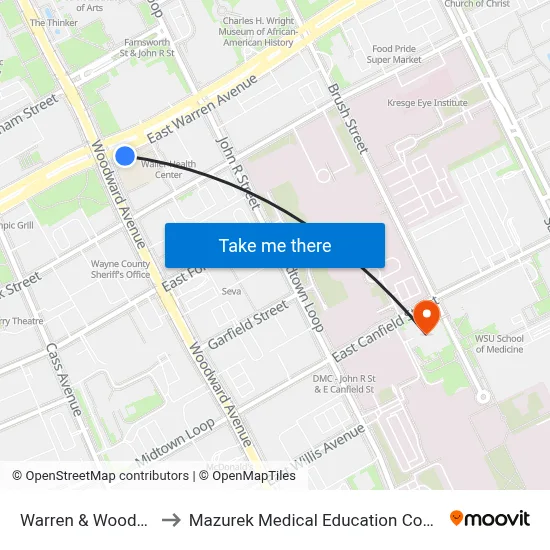 Warren & Woodward to Mazurek Medical Education Commons map