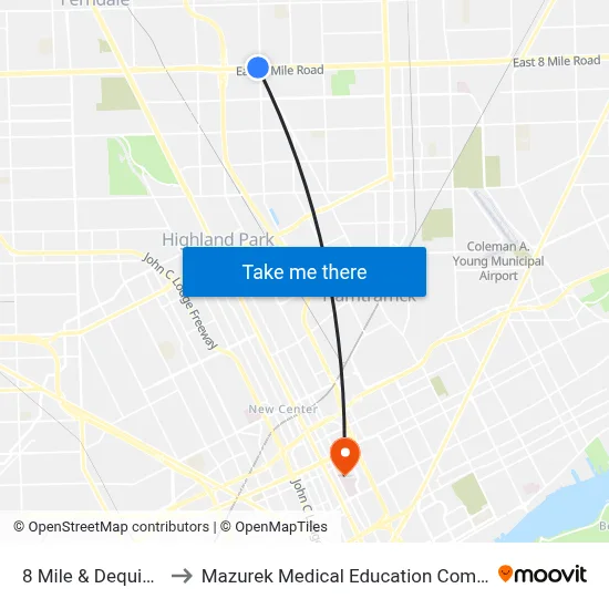 8 Mile & Dequindre to Mazurek Medical Education Commons map