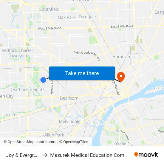 Joy & Evergreen to Mazurek Medical Education Commons map