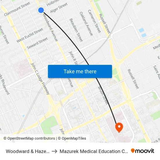 Woodward & Hazelwood to Mazurek Medical Education Commons map