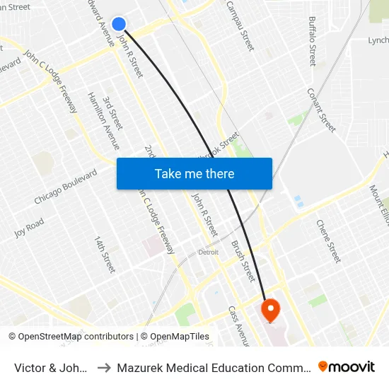 Victor & John R to Mazurek Medical Education Commons map