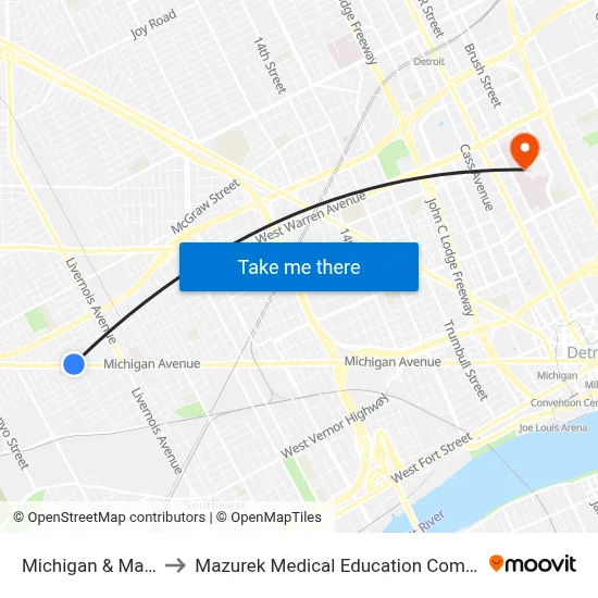 Michigan & Martin to Mazurek Medical Education Commons map