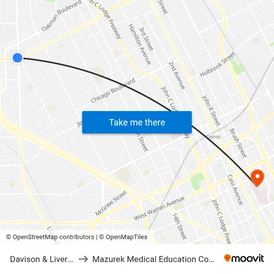 Davison & Livernois to Mazurek Medical Education Commons map