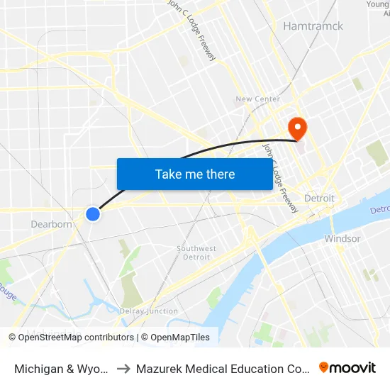 Michigan & Wyoming to Mazurek Medical Education Commons map
