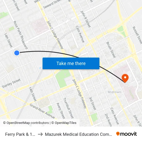 Ferry Park & 14th to Mazurek Medical Education Commons map