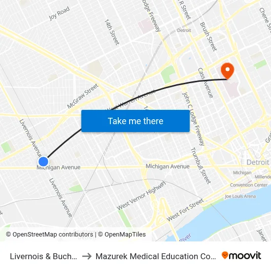 Livernois & Buchanan to Mazurek Medical Education Commons map