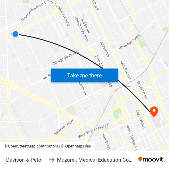 Davison & Petoskey to Mazurek Medical Education Commons map