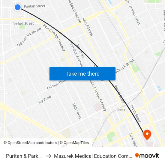 Puritan & Parkside to Mazurek Medical Education Commons map