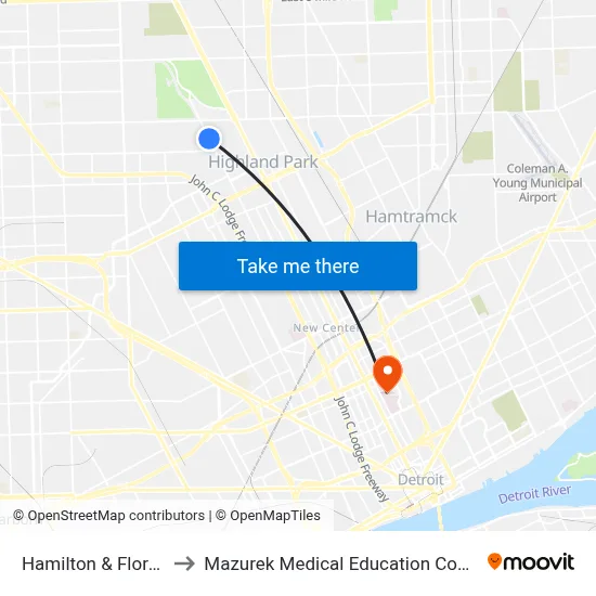 Hamilton & Florence to Mazurek Medical Education Commons map