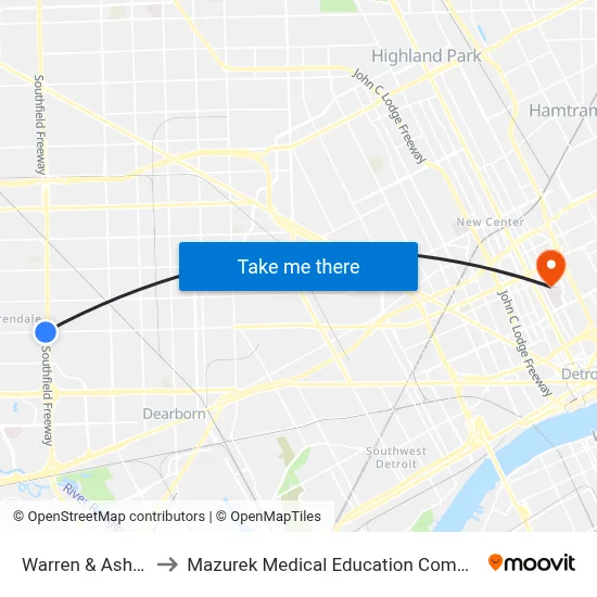 Warren & Ashton to Mazurek Medical Education Commons map