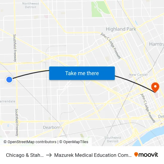 Chicago & Stahelin to Mazurek Medical Education Commons map