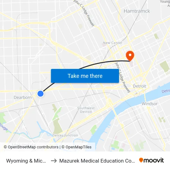 Wyoming & Michigan to Mazurek Medical Education Commons map
