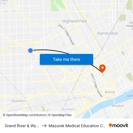 Grand River & Wyoming to Mazurek Medical Education Commons map
