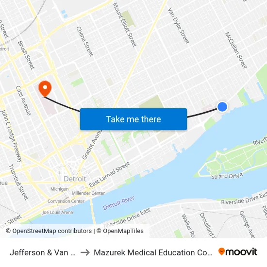 Jefferson & Van Dyke to Mazurek Medical Education Commons map