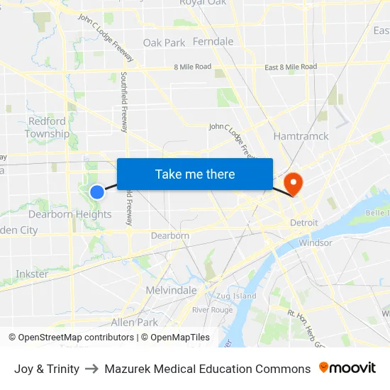 Joy & Trinity to Mazurek Medical Education Commons map