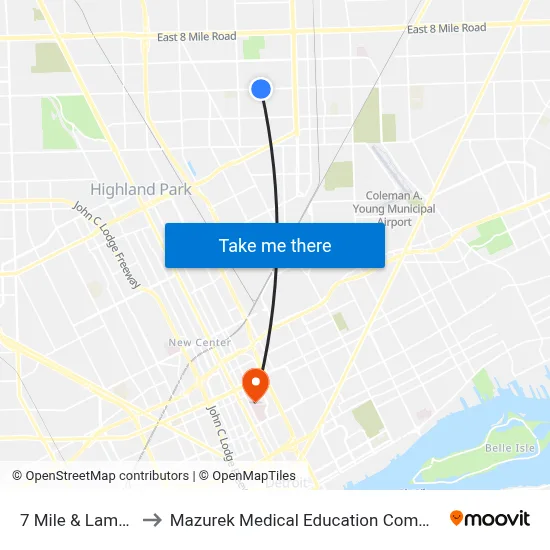 7 Mile & Lamont to Mazurek Medical Education Commons map