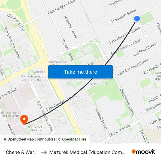 Chene & Warren to Mazurek Medical Education Commons map