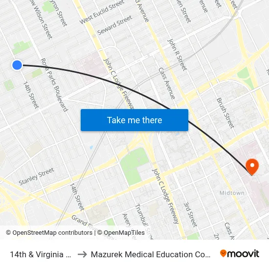 14th & Virginia Park to Mazurek Medical Education Commons map