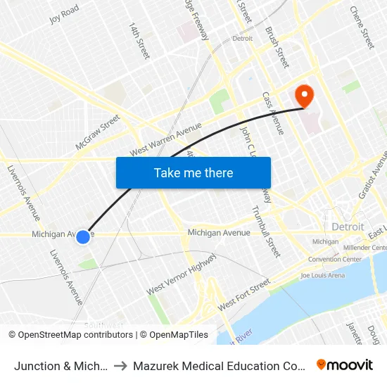 Junction & Michigan to Mazurek Medical Education Commons map