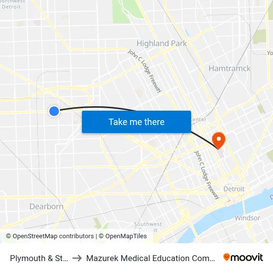 Plymouth & Steel to Mazurek Medical Education Commons map