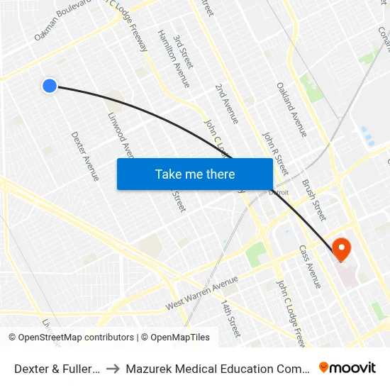 Dexter & Fullerton to Mazurek Medical Education Commons map