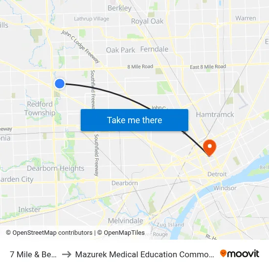 7 Mile & Berg to Mazurek Medical Education Commons map