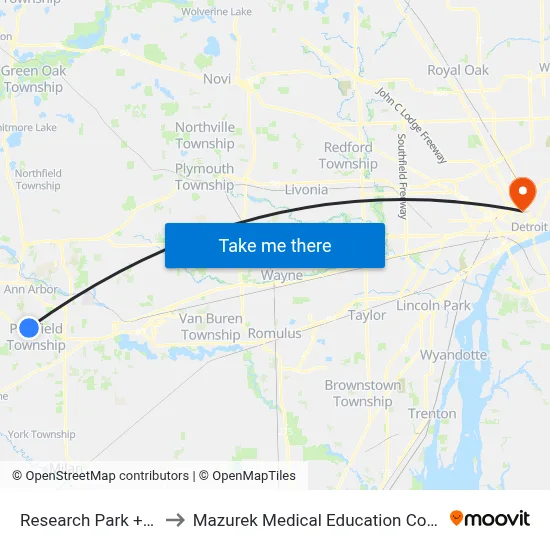 Research Park + Kms to Mazurek Medical Education Commons map