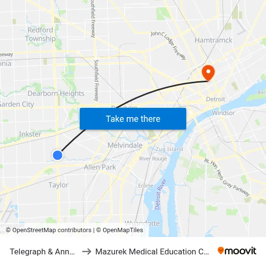 Telegraph & Annapolis to Mazurek Medical Education Commons map