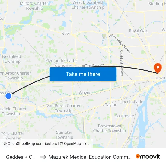 Geddes + Cctc to Mazurek Medical Education Commons map
