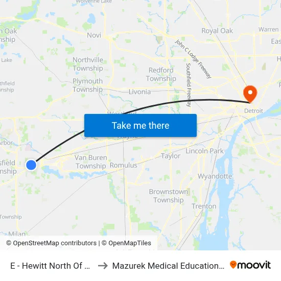 E - Hewitt North Of Ellsworth to Mazurek Medical Education Commons map