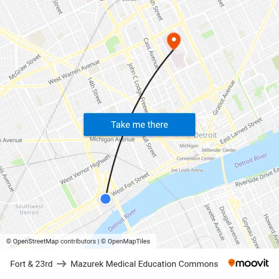 Fort & 23rd to Mazurek Medical Education Commons map