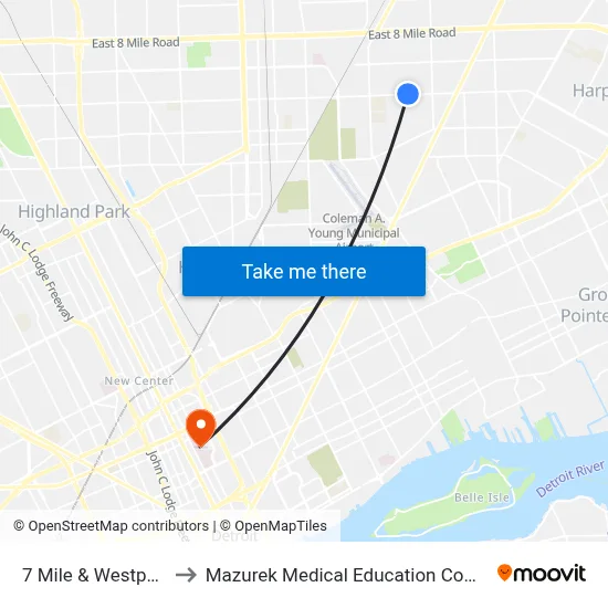 7 Mile & Westphalia to Mazurek Medical Education Commons map