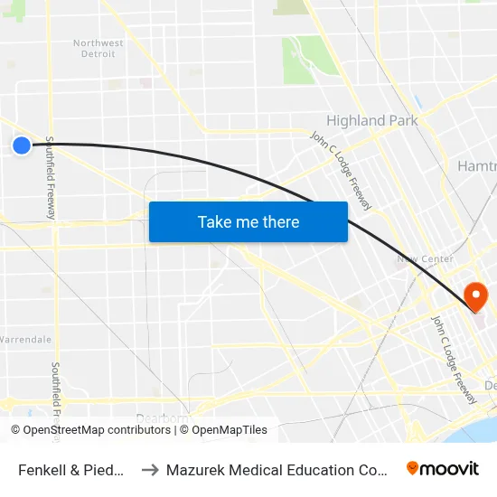 Fenkell & Piedmont to Mazurek Medical Education Commons map