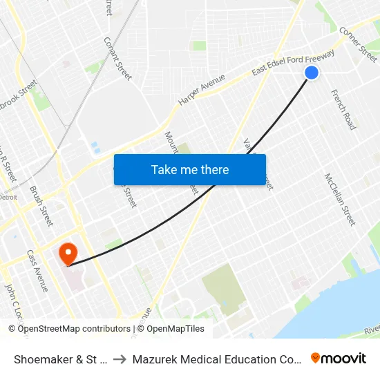 Shoemaker & St Clair to Mazurek Medical Education Commons map