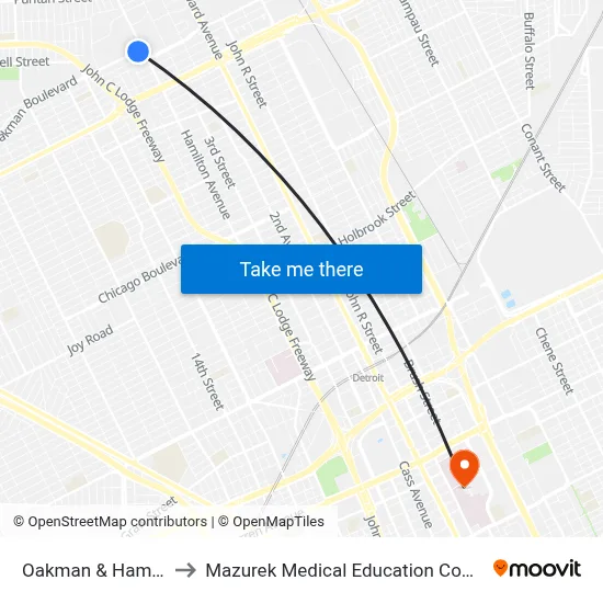 Oakman & Hamilton to Mazurek Medical Education Commons map