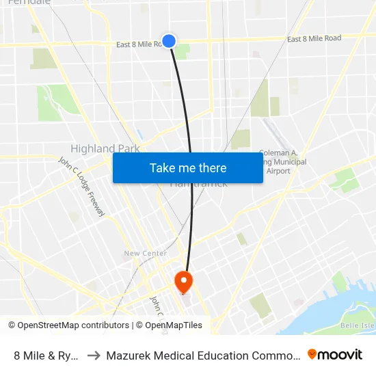 8 Mile & Ryan to Mazurek Medical Education Commons map
