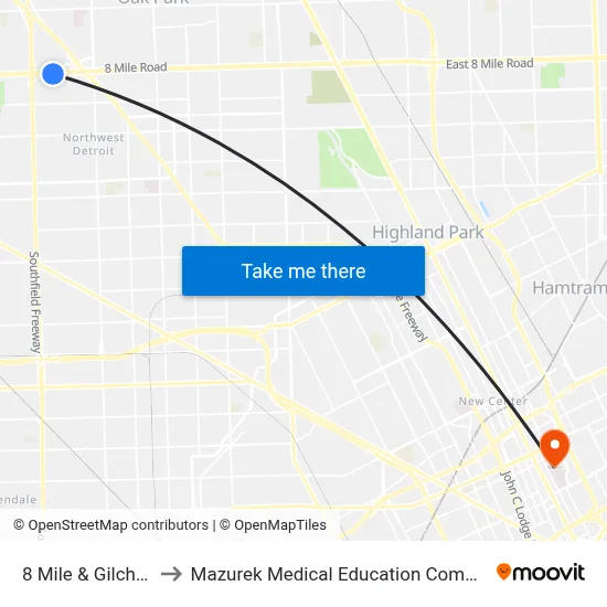8 Mile & Gilchrist to Mazurek Medical Education Commons map