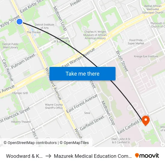 Woodward & Kirby to Mazurek Medical Education Commons map